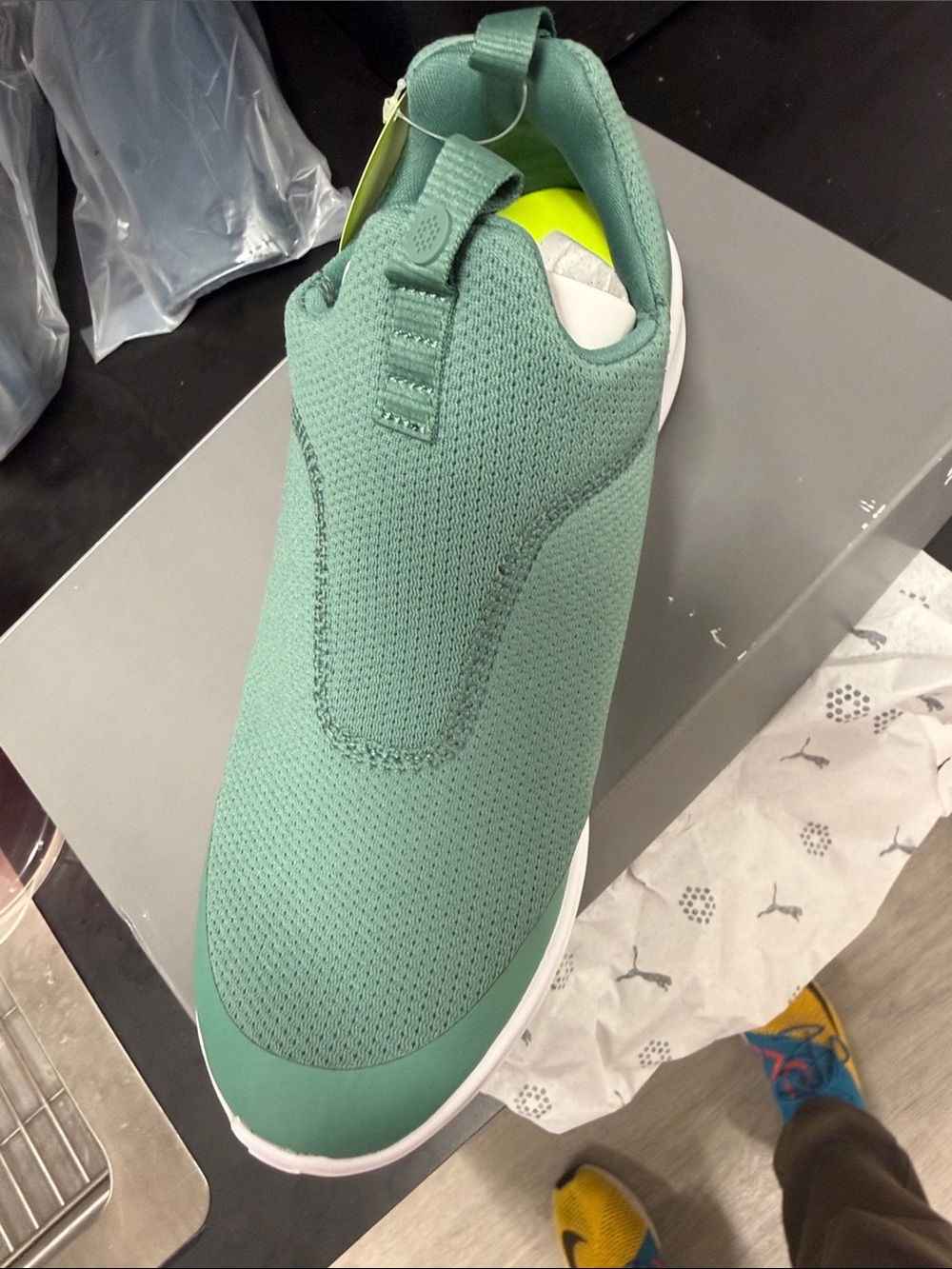 Puma Women’s Slip-On Athletic Sneakers - Teal Green with White